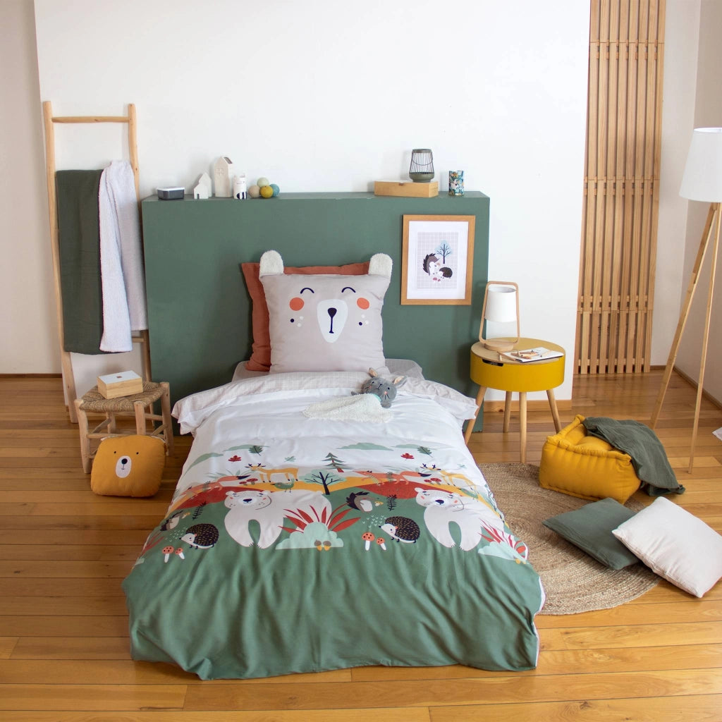 Set biancheria da letto in microfibra reversibile stampato foresta