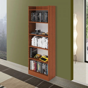 Mobile Libreria Noce Antico in legno nobilitato 6 ripiani H180x64x29 cm (ALESSIA)