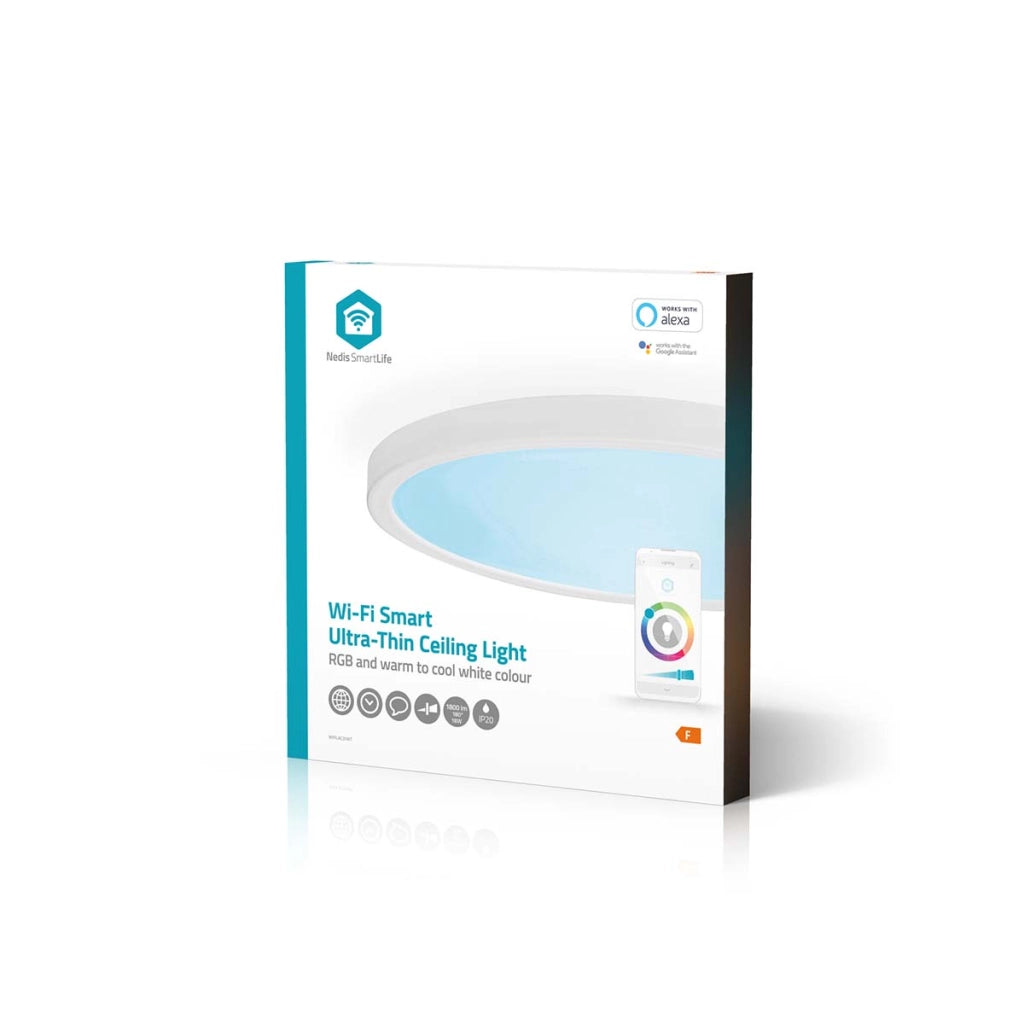 SmartLife Wi-Fi RGB Plafoniera rotonda 1800lm 6500k IP20 Bianco Nedis