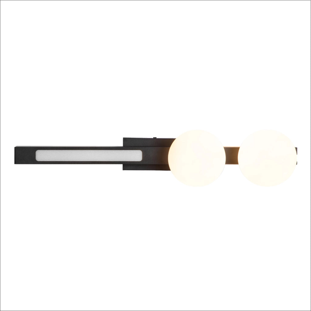 Applique Magnet nero/bianco LED 13W 2xG9 sfere Milagro