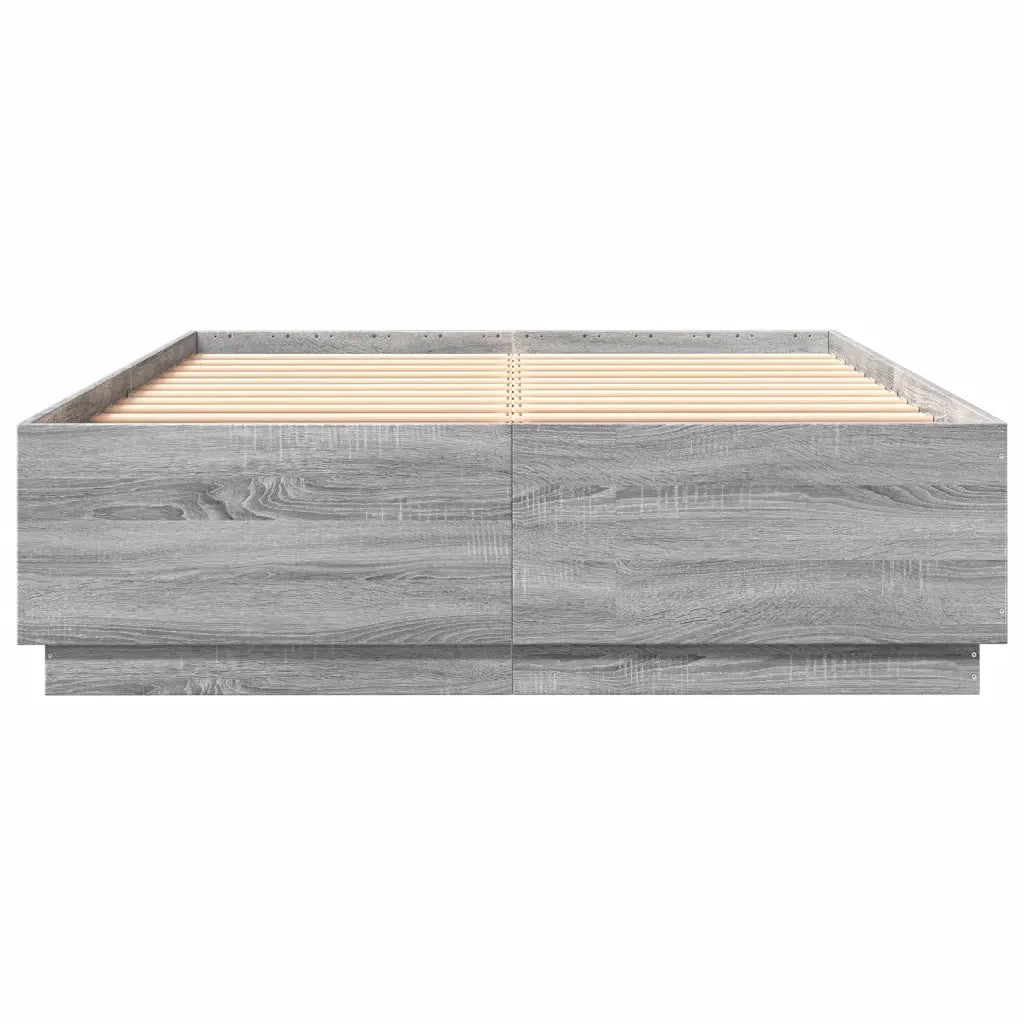 Giroletto Luci LED Grigio Sonoma 150x200 cm Legno Multistrato