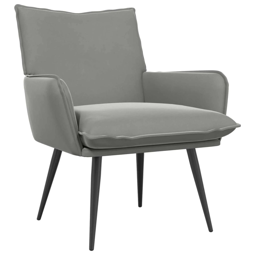Poltrona Grigio Chiaro Velluto 42047723