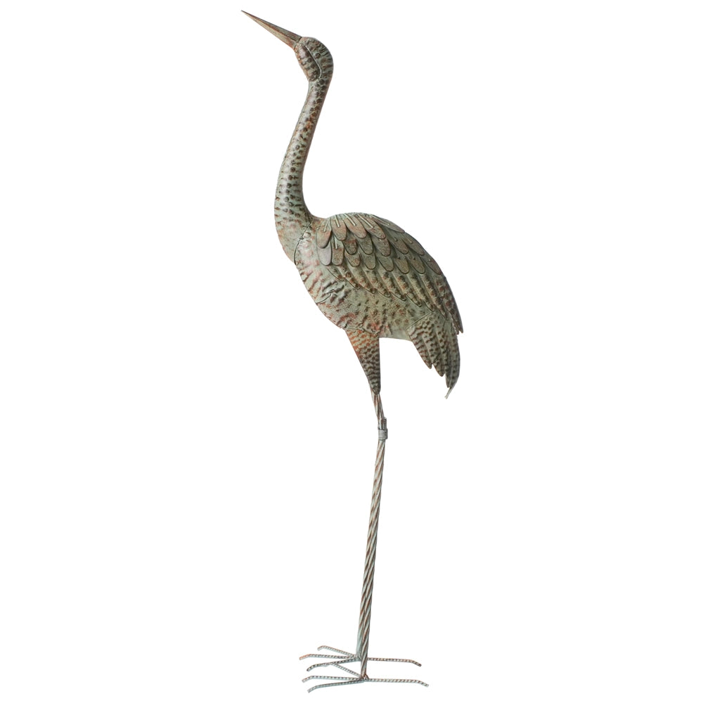 Statuetta decorativain ferro a forma di gru marrone Decorazione per interni ed esterni