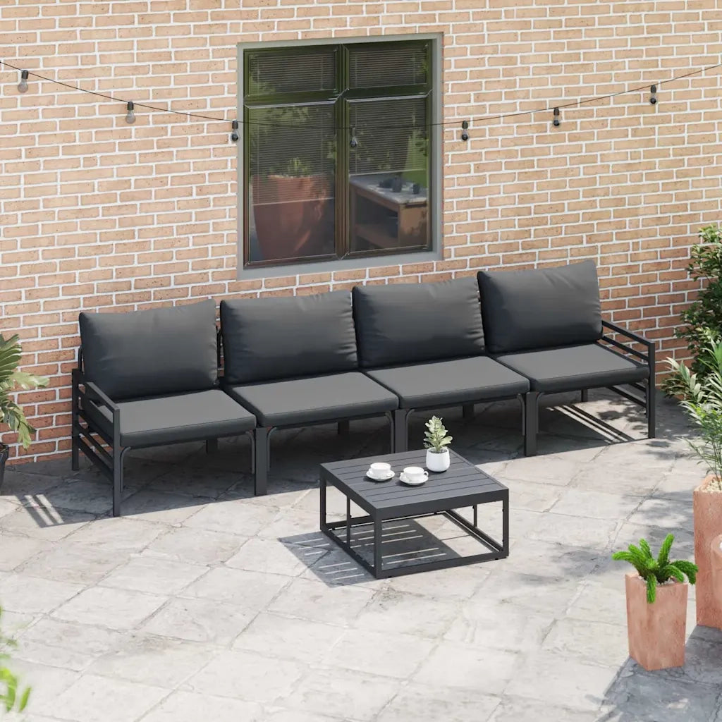 vidaXL Set Divano da Giardino 4 pcs Antracite Acciaio
