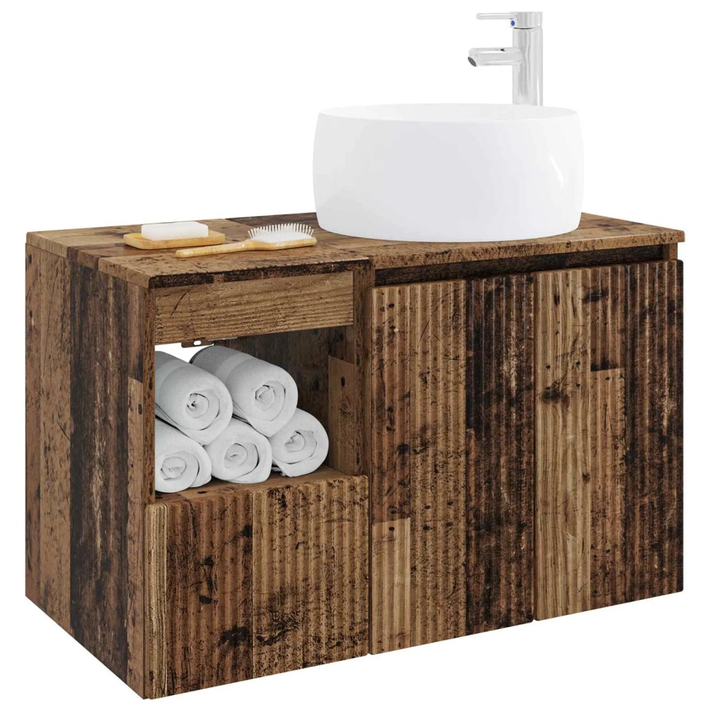 Set di mobili per il bagno 2 pz Legno antico 3404102