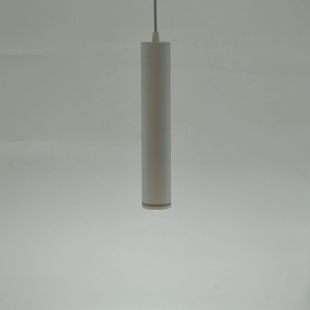LAMPADARIO A SOSPENSIONE CILINDRICO IN ALLUMINIO BIANCO CON ATTACCO GU10 - ILLUMINAZIONE DIREZIONALE DESIGN MINIMAL PER CUCINA SOGGIORNO SALA DA PRANZO STUDIO O UFFICIO