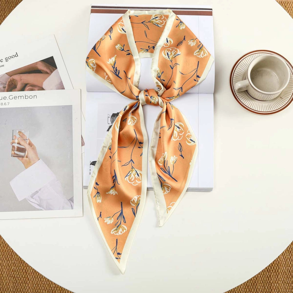 Nuova fascia per capelli alla moda con decorazioni in seta, piccola sciarpa, elastico per capelli, foulard, cintura