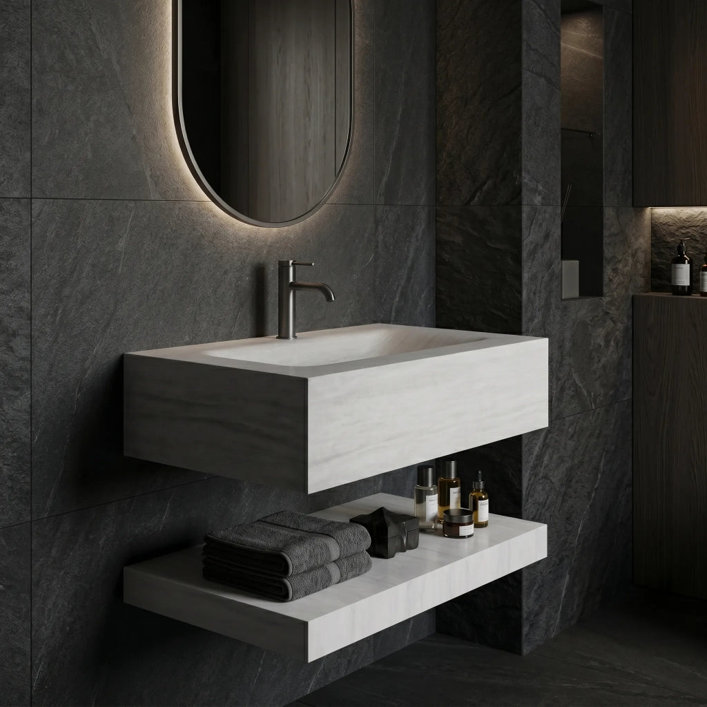 Lavabo Sospeso Con Mensola Rea Apollo Muralto Roma 70