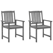 Sedie da Giardino con Cuscini 2 pz in Massello di Acacia Grigio 3061231