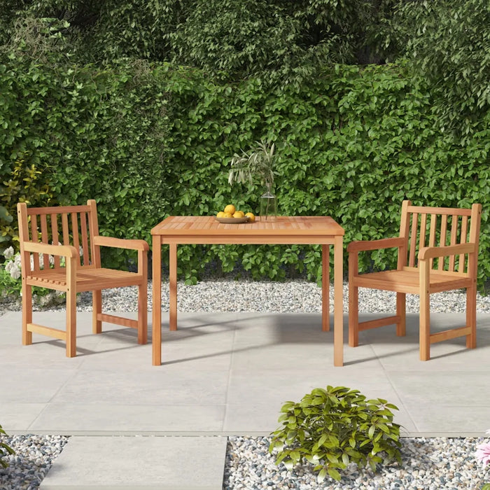 Set da Pranzo per Giardino 3 pz in Legno Massello di Teak cod mxl 78116