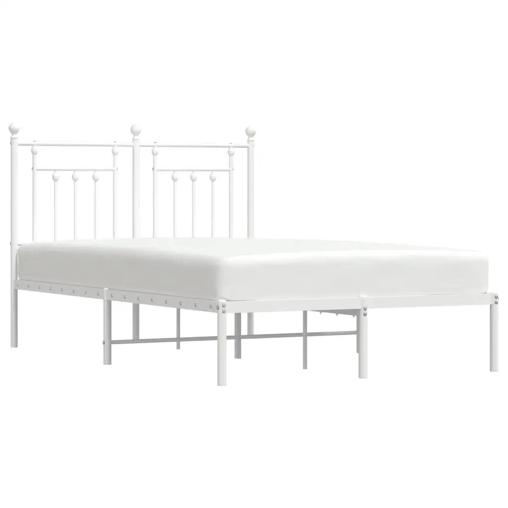 Giroletto con Testiera-Struttura Letto con testiera in Metallo Bianco 120x200 cm 793955