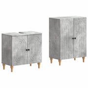 Set di Armadi da Bagno da 2 Pezzi ALKMAAR Grigio Cemento 3417588