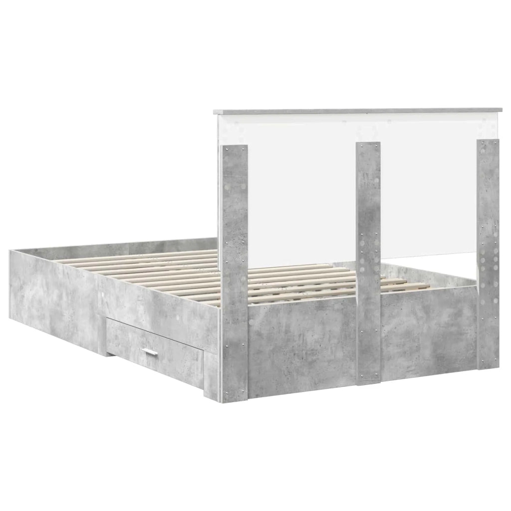 Struttura del letto con testiera Grigio cemento 120 x 190 cm 3409670