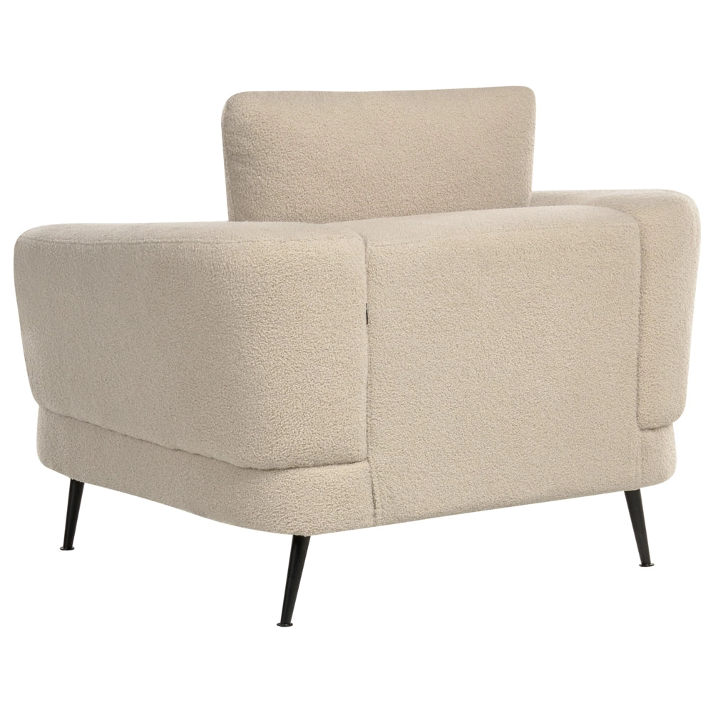 Set di divani a 3 posti Rivestimento in bouclé beige chiaro Gambe in ferro con braccioli Soggiorno in stile moderno
