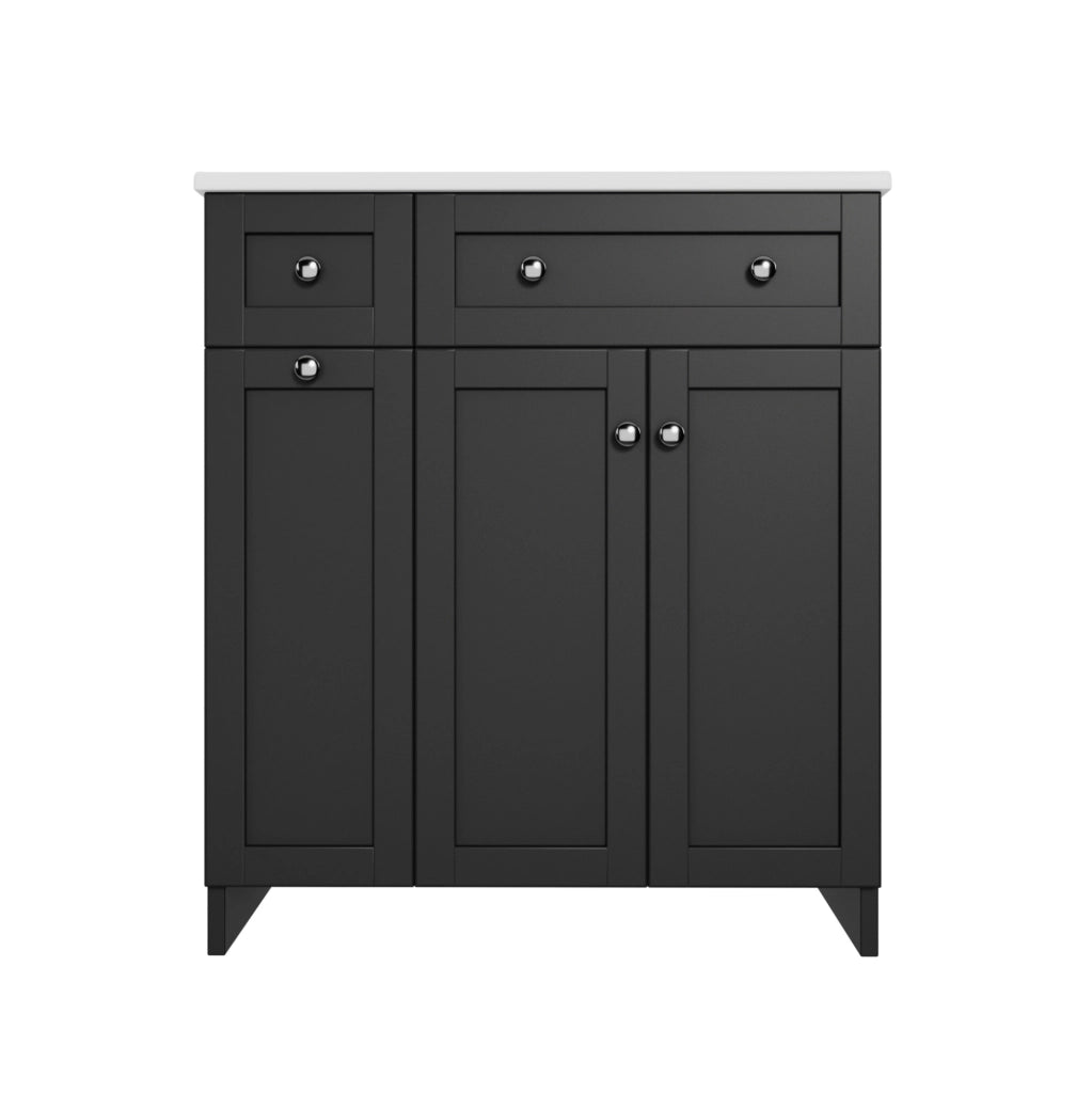 Mobile lavabo da bagno freestanding nero 76x47x86 cm