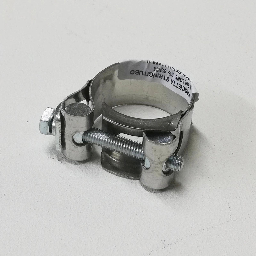 Fascetta in acciaio stringi tubo larga a bullone, diametro 34-37mm