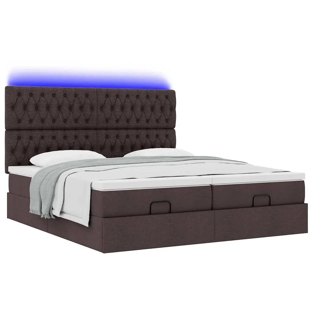 Struttura Letto Pouf con Materassi 200x200 cm in Tessuto 3314572