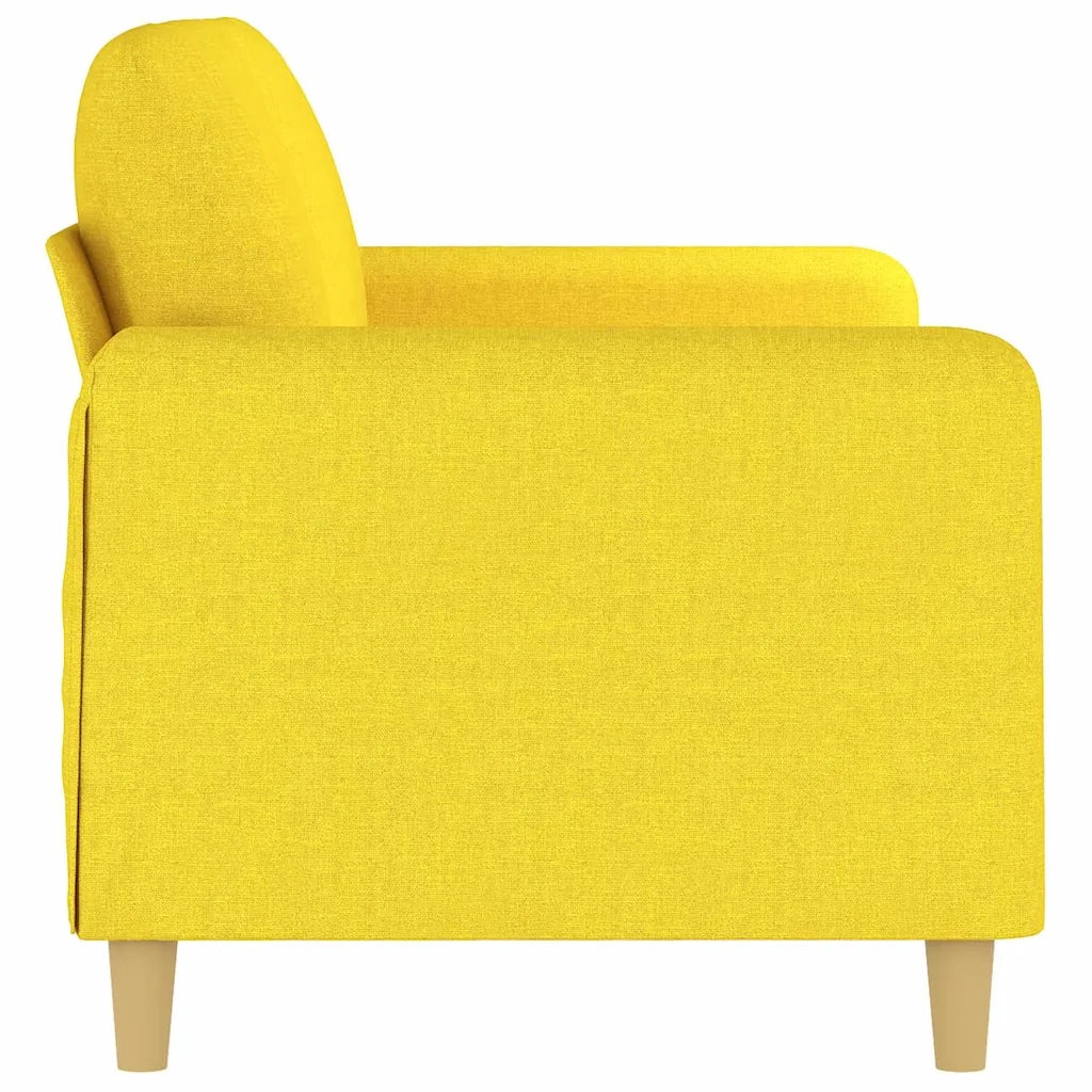 Divano a 2 Posti Giallo Chiaro 140 cm in Tessuto 359483