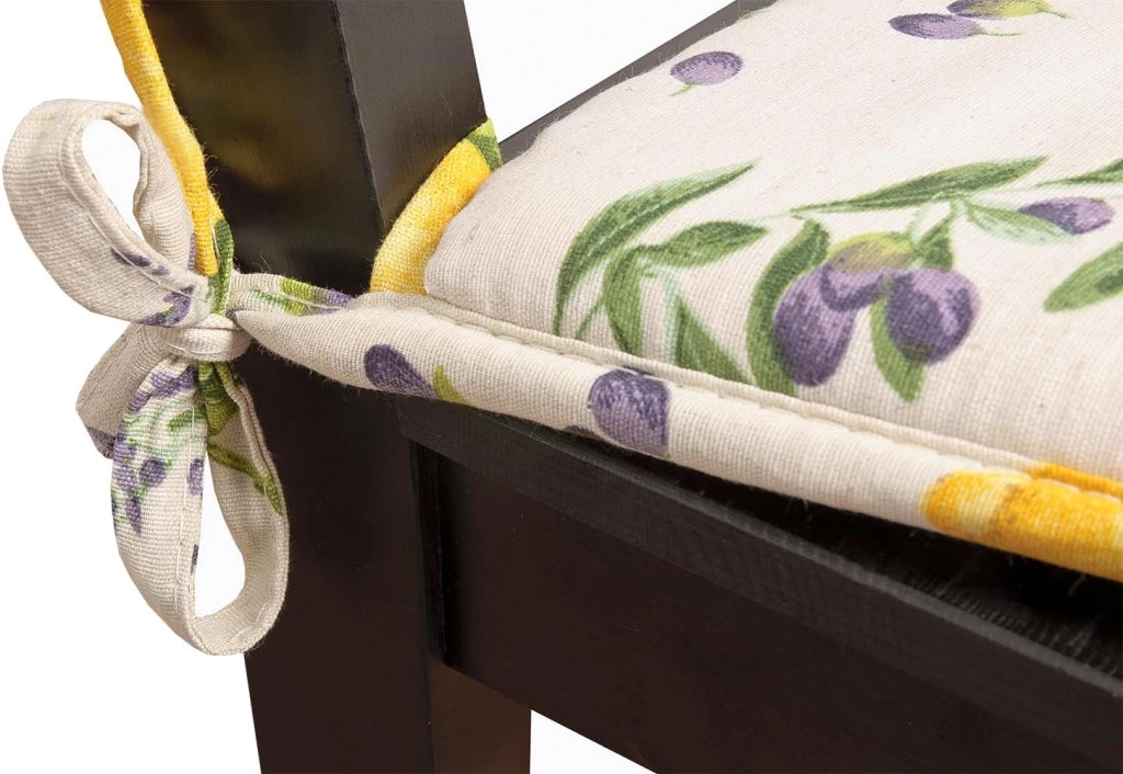 Set 4 Cuscini Sedia Cotone Shabby Chic Lavabili Coprisedie Universali Con Lacci Fissaggio