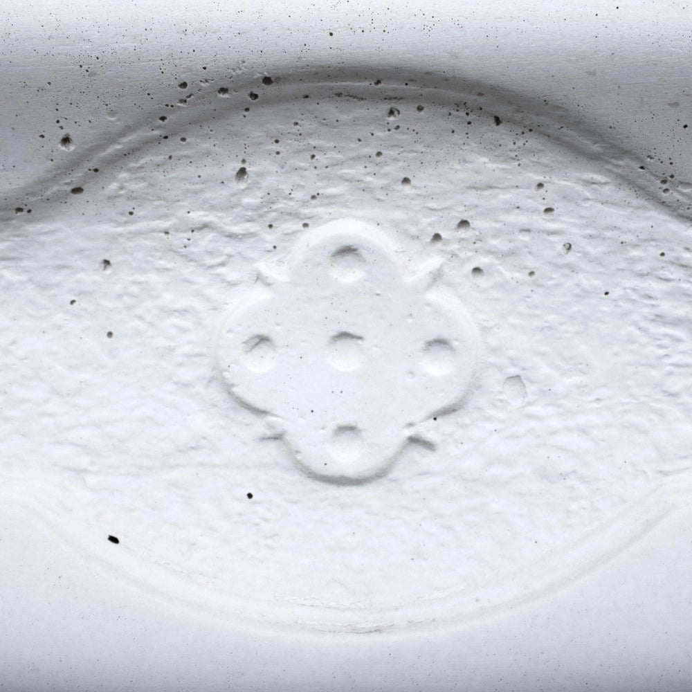 Pilozza lavabo bianca serie romantica cemento calcestruzzo 90 x 50 x h.28 cm