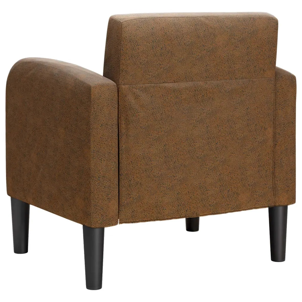 Divano Sedia con Braccioli-Poltrona-Sofa Relax Marrone 54 cm in Similpelle