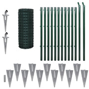 Recinzione da Giardino | Recinzione Euro in Acciaio 25x1 m Verde