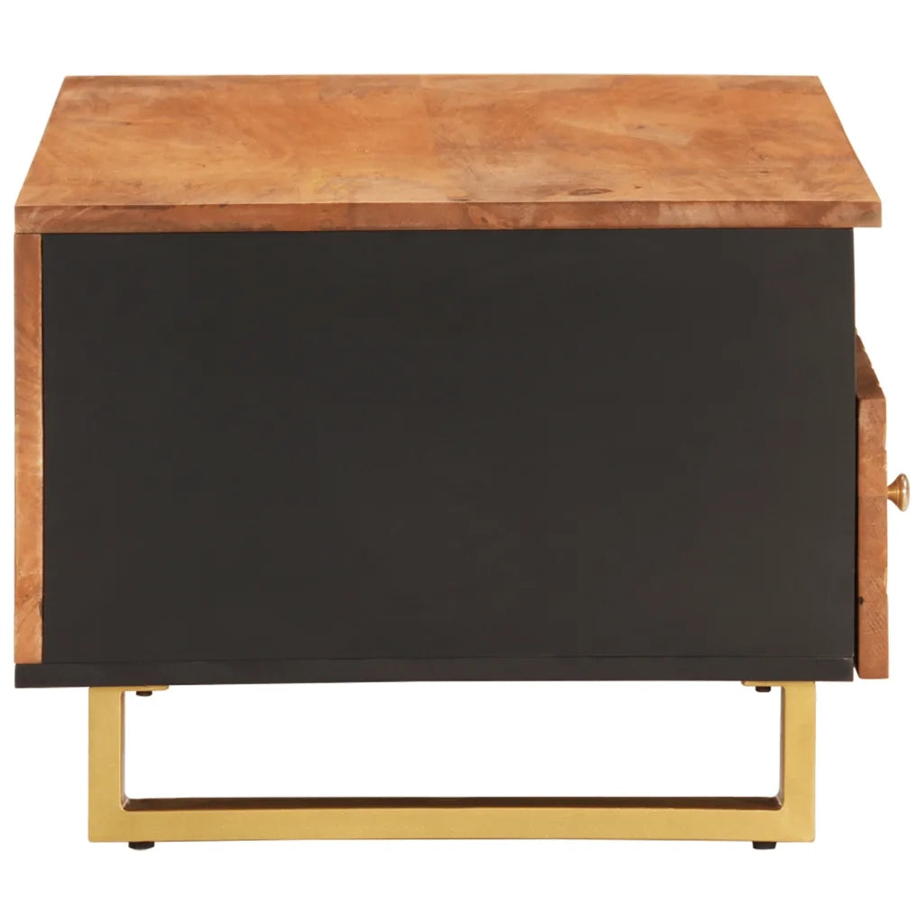 Tavolino da salotto | Tavolino da caff¨¨ | Tavolino da Soggiorno Marrone e Nero 80x54x40 cm Legno di Mango