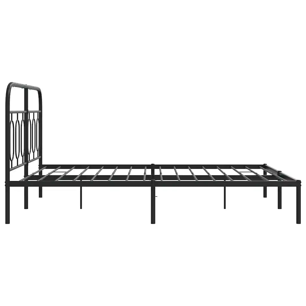 Giroletto con Testiera-Struttura Letto con testiera in Metallo Nero 135x190 cm 422228