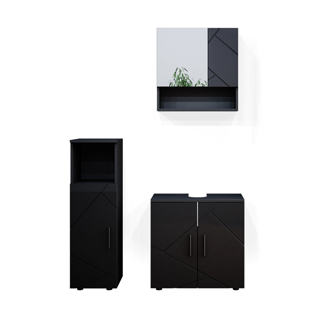 Vicco Set mobili bagno Antracite lucido 3 parti