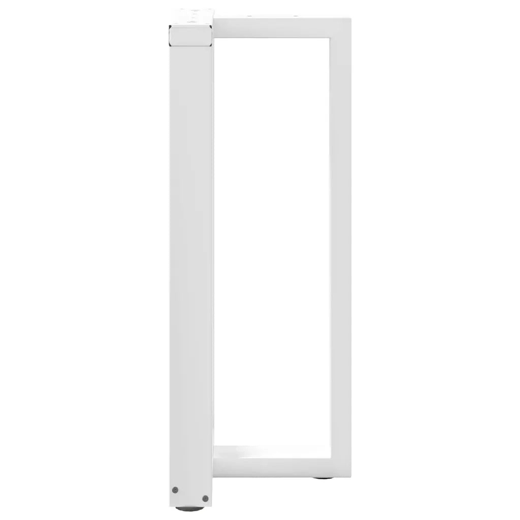 Gambe per tavolo da bar a forma di T 2 pz bianche 50x35x(90-91) cm in acciaio