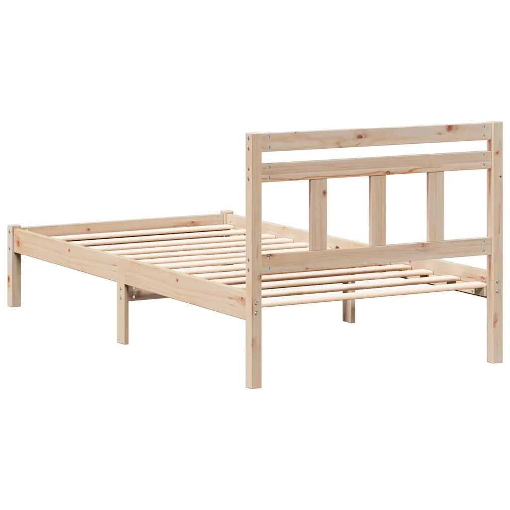 Struttura del letto Marrone 90 x 190 cm Pino massello 872353