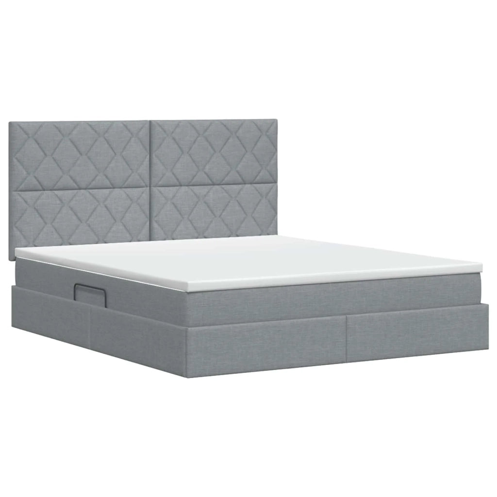 Letto con contenitore e materasso Grigio Chiaro 160 x 200 cm 3459576
