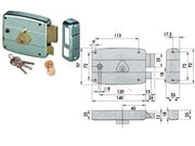 SERRATURA PORTONCINO QUADRO CATENACCIO E SCROCCO CILINDRO FISSO 50571  mm.60 SX (50571602)    CISA