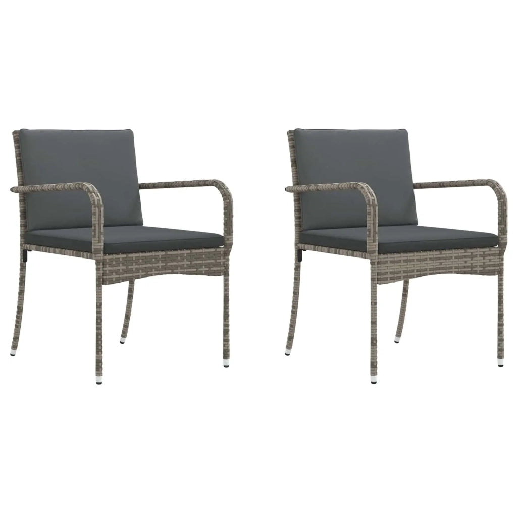 Set Bistro da Giardino con cuscino 3 pcs Grigio polyrattan 42025110