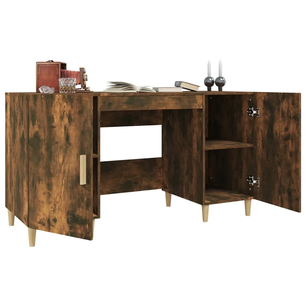 Scrivania Rovere Fumo 140x50x75 cm in Legno Multistrato 817549