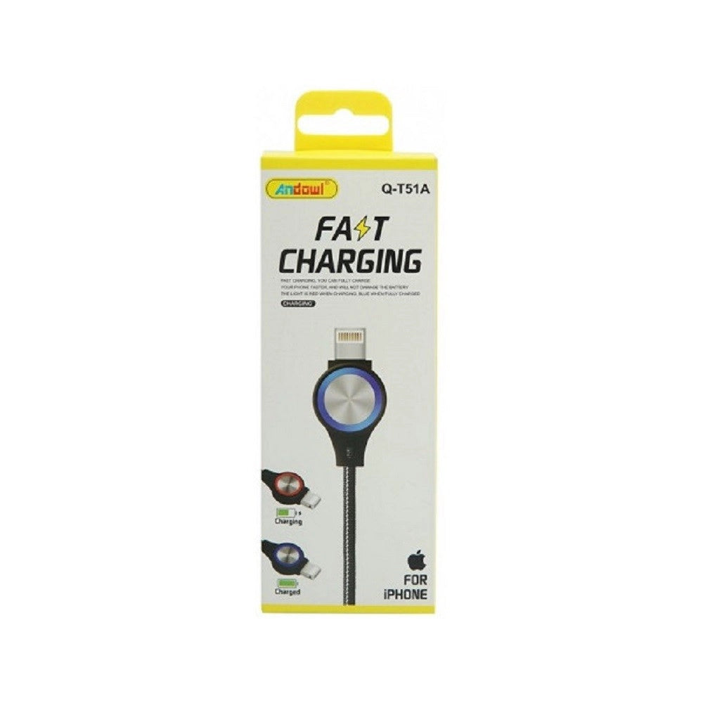 Trade Shop - Cavo Di Ricarica Rapida Veloce Per Iphone Lightning Con Luce Illuminazione Q-t51a -