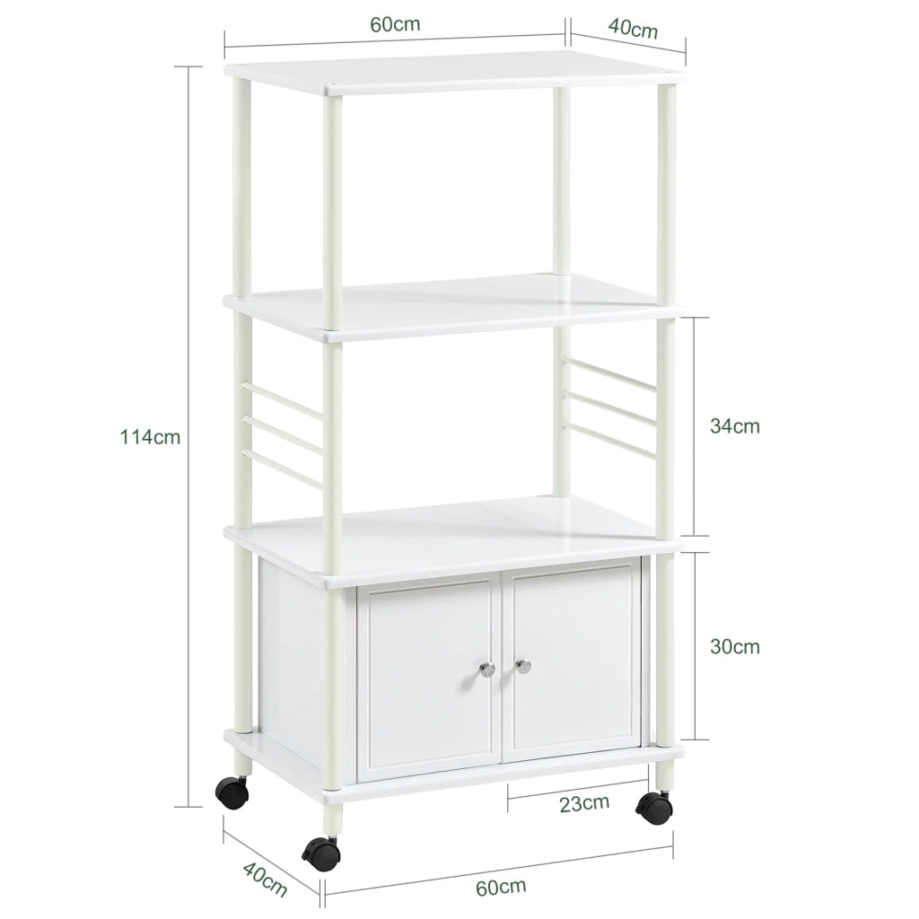 Mensole per Forno a microonde, Carrello da cucina, armadietto cucina Bianco FRG12-W