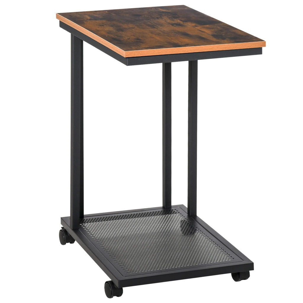 Tavolino con rotelle ¨C zephmum ¨C nero legno noce 51x36x65 cm