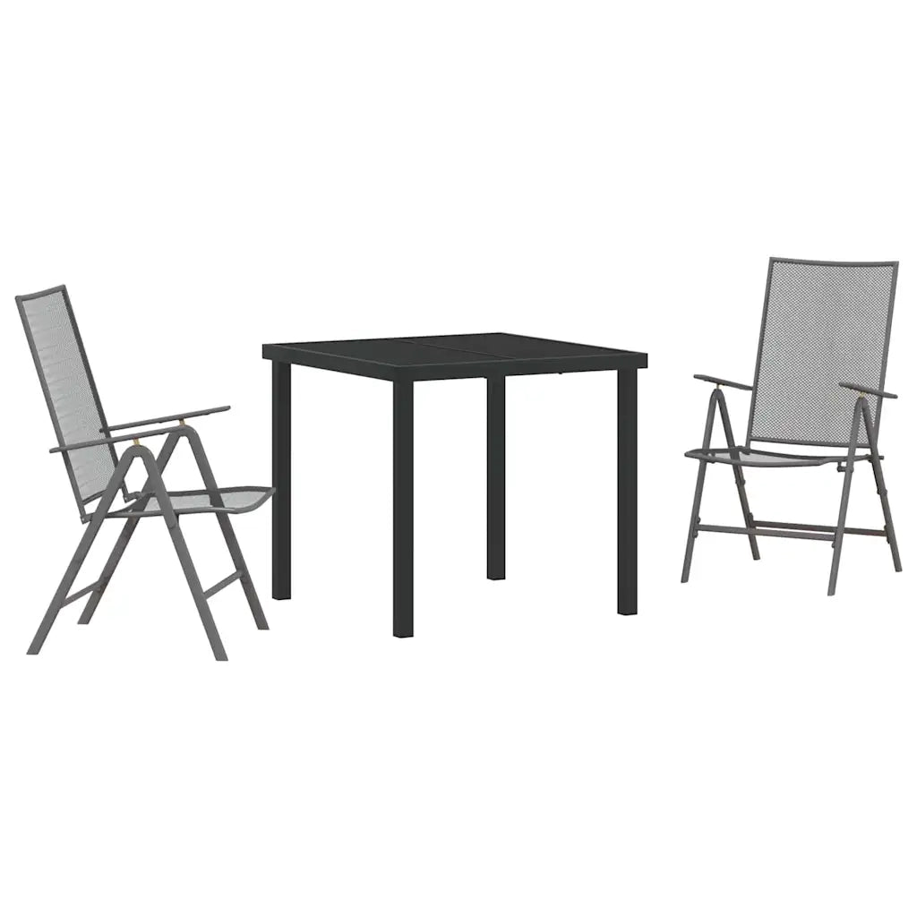 Set da Pranzo per Giardino 3 pcs Antracite