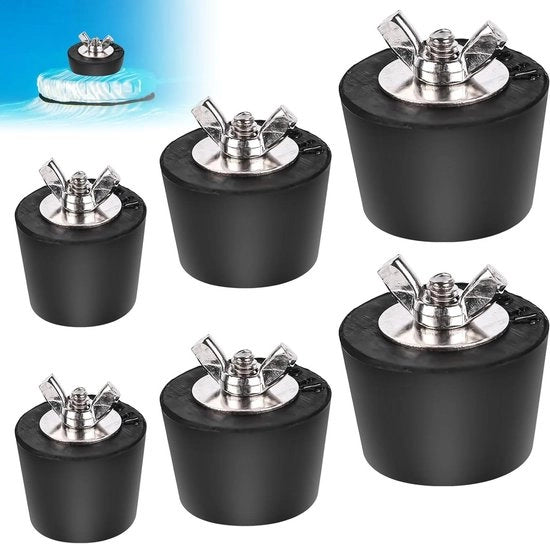 Stoppi per piscina in gomma con viti in acciaio inossidabile - Set da 6 - Accessori per piscina
