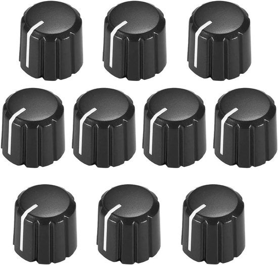 Potenziometro D di tipo per regolazione volume chitarra - 10 pezzi neri - diametro 15x13,5mm