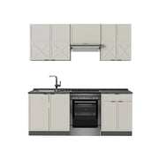 Cucina componibile Fame-Line GrigioBeige/Antracite 200 cm, PL Antracite Vicco