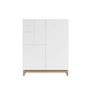 Scarpiera Herdasa effetto rovere chiaro ante bianche 112x90x27