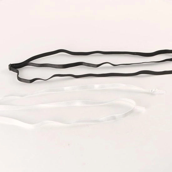 Crop-bande perfezionabili per magliette - set da 2 - Crop-topbande elastiche per donne - Nero/ Bianco - Accessori per yoga e fitness
