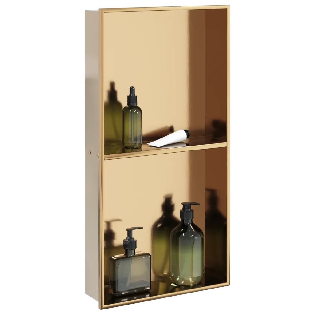 Nicchia per Doccia Oro Spazzolato 32x62x9cm in Acciaio Inox CFW2772719