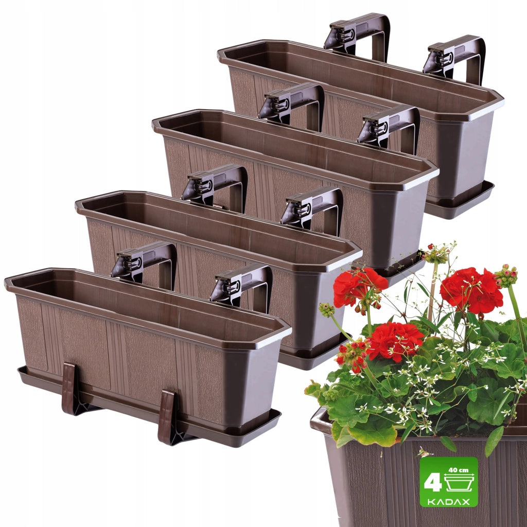 KADAX Supporto per vasi da fiori da balcone, 40 cm, 4 pezzi