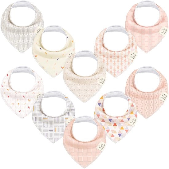Bandana per Bambini - Assorbente Biologico a Maglia di Cotone - Slabbetje per Bambini - Slabbetje per Bocca (Modello Prism)