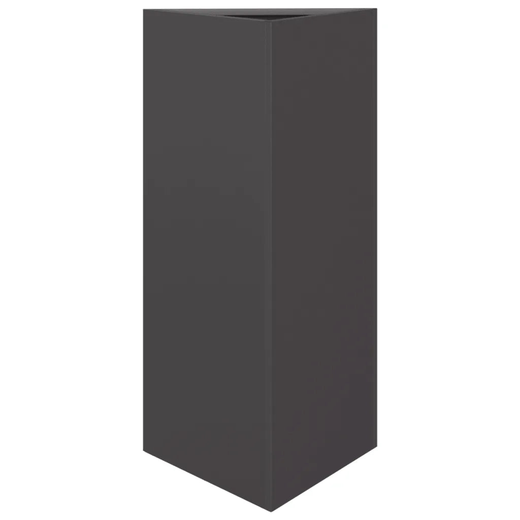 Fioriera da Giardino Nera Triangolare 40x34,5x75 cm in Acciaio 851157
