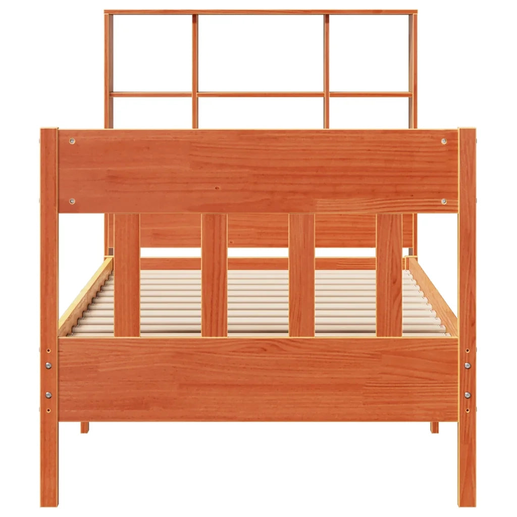 Letto senza Materasso Marrone Cera 75x190 cm in Legno di Pino 3323247