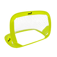 Porta da Calcio 128x84x81 cm Pieghevole Pop-Up Nera e Gialla